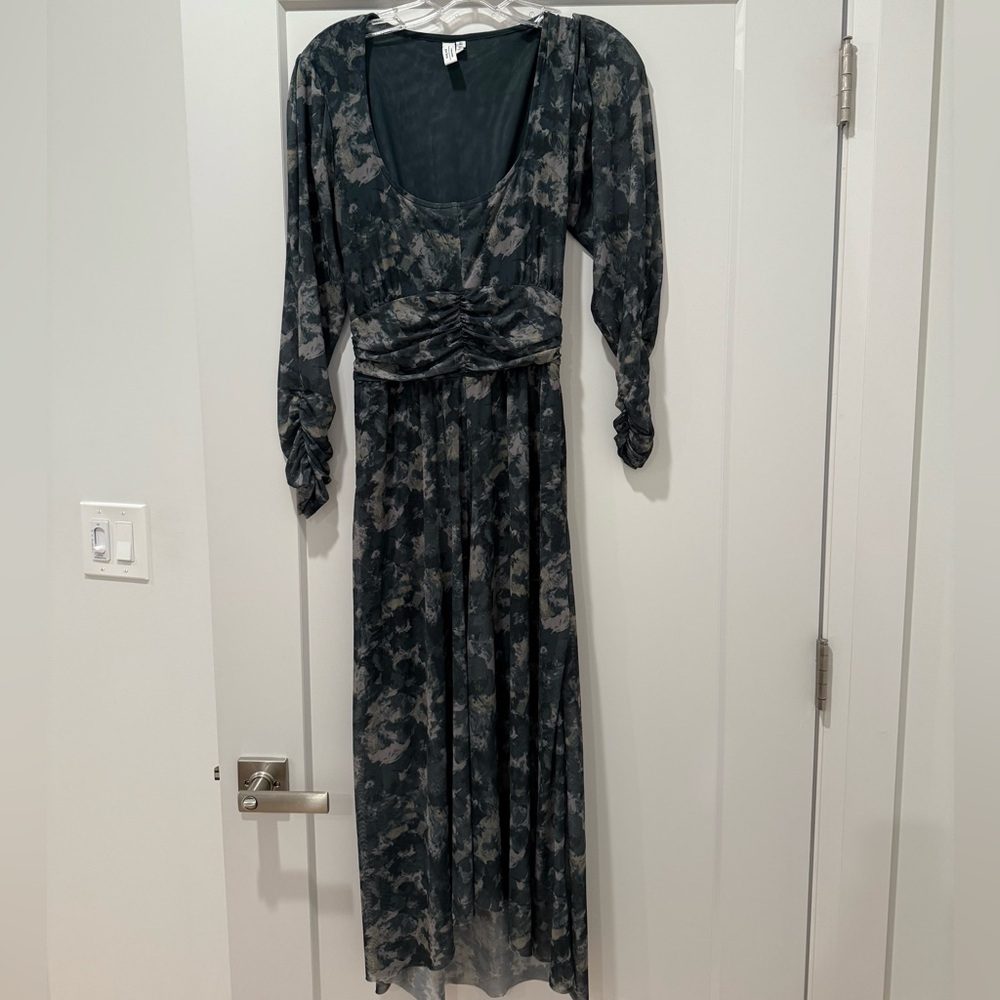 & Other Stories Dark Pattern Long Sleeve Dress